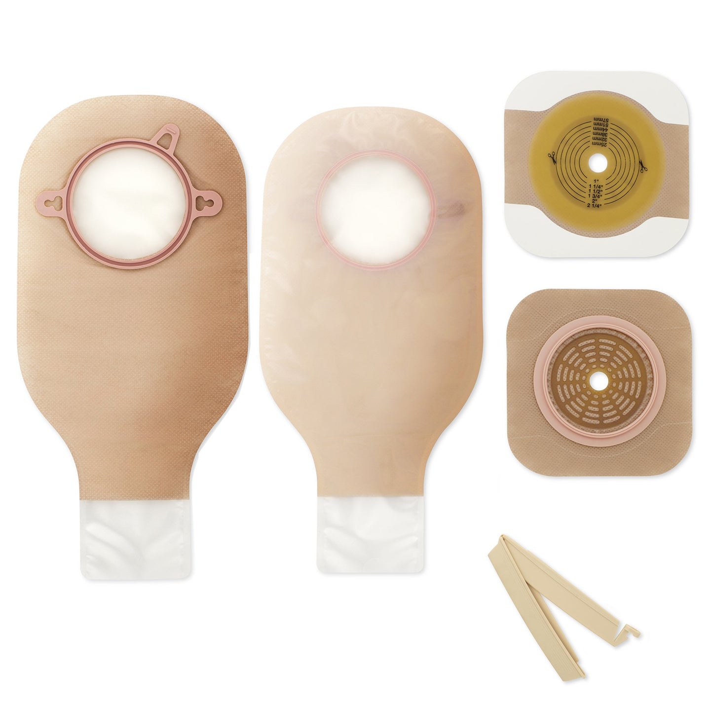 New Image™ Ileostomy / Colostomy Pouch Two-Piece System 12 Inch Length Flat, Trim to Fit 2-1/4 Inch Stoma Drainable (532941_BX)