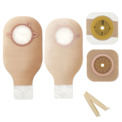 New Image™ Ileostomy / Colostomy Pouch Two-Piece System 12 Inch Length Flat, Trim to Fit 2-1/4 Inch Stoma Drainable (532941_BX)