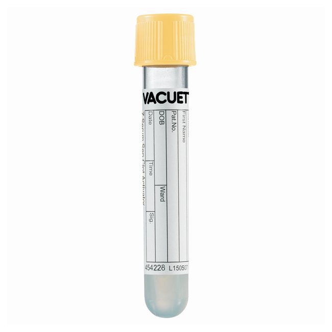 VACUETTE® Z Serum Sep Clot Activator Venous Blood Collection Tube Clot Activator / Separator Gel Additive 3.5 mL Pull Cap Polyethylene Terephthalate (PET) Tube (788747_CS)