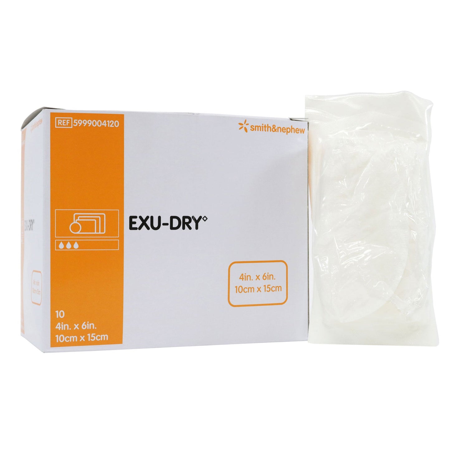 EXU-DRY Anti-Shear Super Absorbent Dressing 4 X 6 Inch Rectangle (388241_BX)