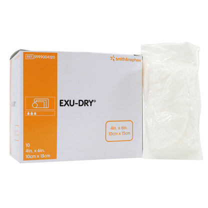 EXU-DRY Anti-Shear Super Absorbent Dressing 4 X 6 Inch Rectangle (388241_BX)
