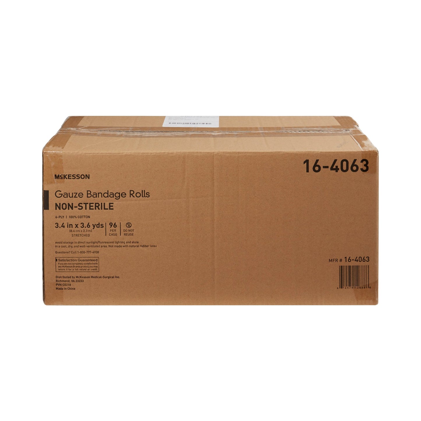 McKesson Fluff Bandage Roll 3-2/5 Inch X 3-3/5 Yard 6-Ply Roll Shape NonSterile 96 per Case (649420_EA)