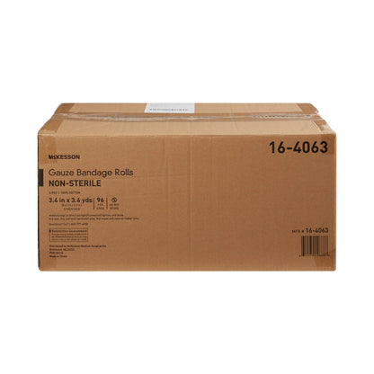 McKesson Fluff Bandage Roll 3-2/5 Inch X 3-3/5 Yard 6-Ply Roll Shape NonSterile 96 per Case (649420_EA)