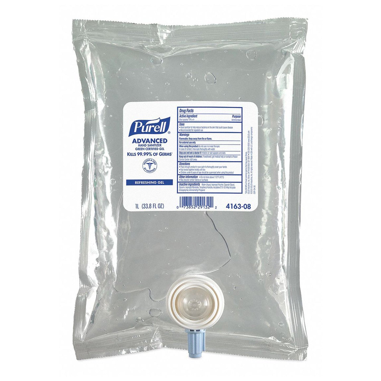 Purell® Advanced Hand Sanitizer 1,000 mL Ethyl Alcohol Gel Dispenser Refill Bag (1167989_CS)