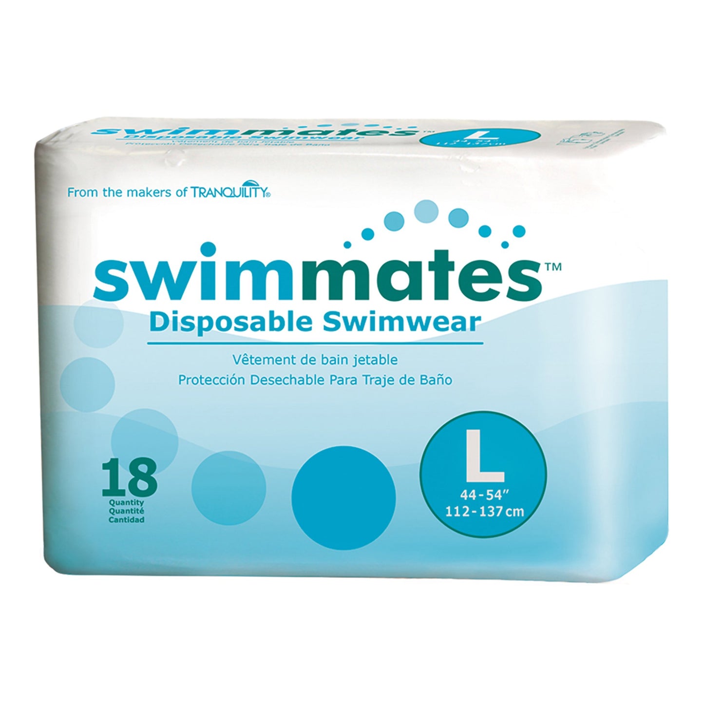 Swimmates™ Unisex Adult Bowel Containment Swim Brief Pull On with Tear Away Seams Large Disposable Moderate Absorbency (884133_BG)