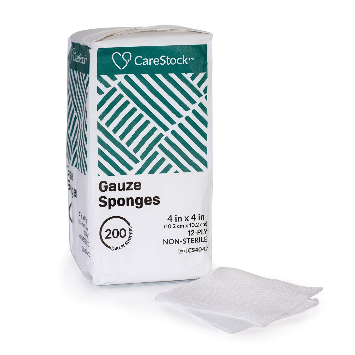 CareStock™ Gauze Sponge 4 X 4 Inch 12-Ply NonSterile 200 per Pack (1242202_PK)