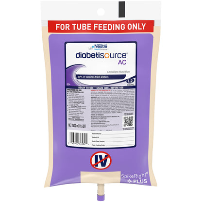 Diabetisource® AC Tube Feeding Formula Unflavored Liquid 1500 mL Ready to Hang Prefilled Container (804537_CS)
