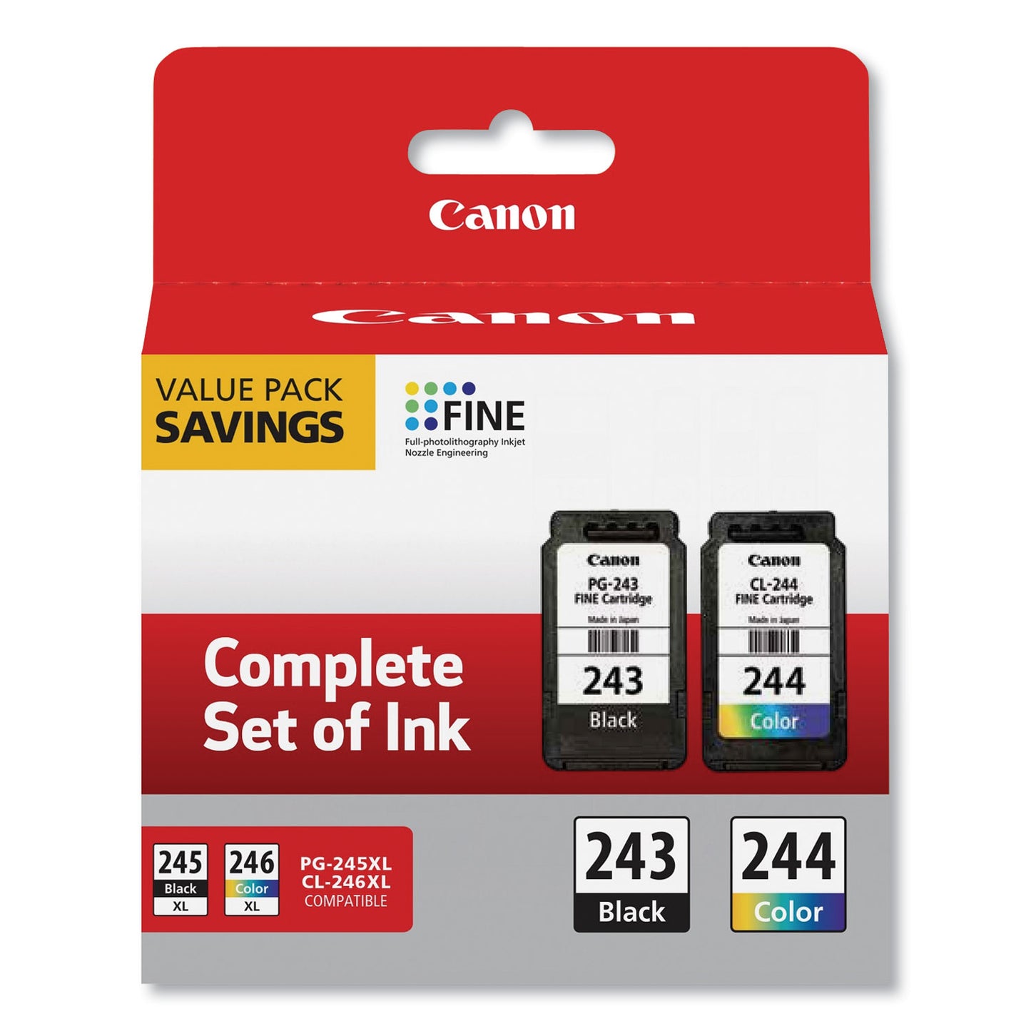 Canon® 1287C006 (CL-244; PG-243) Ink, Black/Color (CNM1287C006)