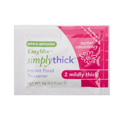 SimplyThick® Easy Mix Food and Beverage Thickener 6 Gram Individual Packet Unflavored Gel IDDSI Level 2 Mildly Thick (1087567_EA)