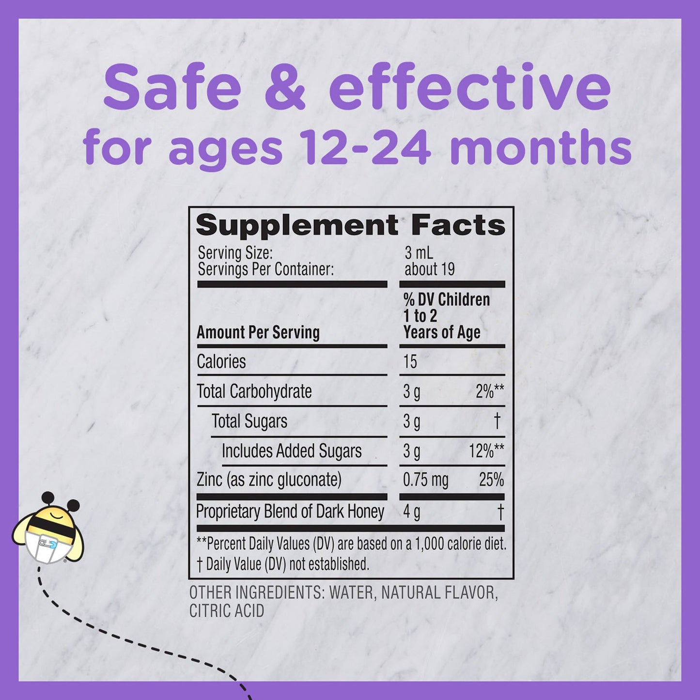 Zarbee's® Baby Cough Syrup + Immune Children's Cold and Cough Relief 3 mg - 3 mg / 3 mL Strength Syrup 2 oz. (1226844_EA)