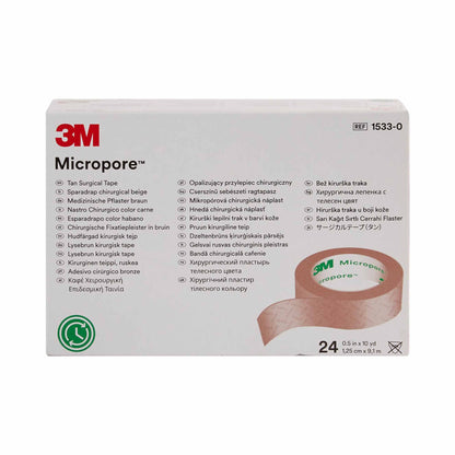 3M™ Micropore™ Medical Tape Tan 1/2 Inch X 10 Yard Paper NonSterile (5838_BX)