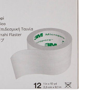 3M™ Micropore™ Medical Tape White 1 Inch X 10 Yard Paper NonSterile (5767_BX)