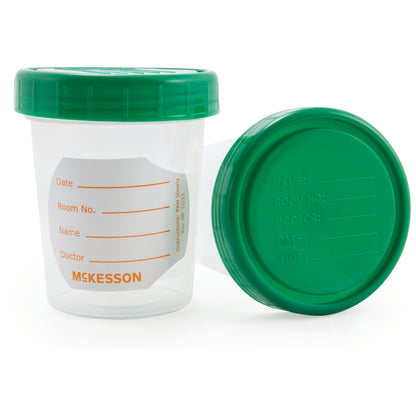 McKesson Specimen Container 120 mL (4 oz.) Screw Cap NonSterile (911759_BX)