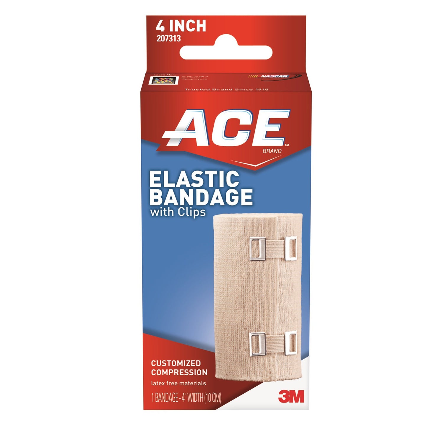 3M™ ACE™ Elastic Bandage 4 Inch Width Clip Detached Closure Tan NonSterile Standard Compression (488156_EA)