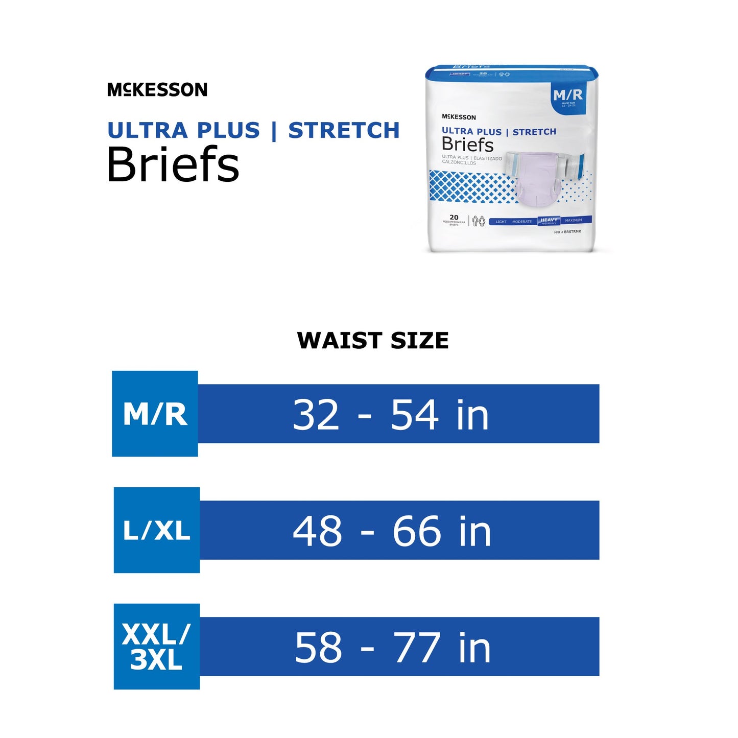 McKesson Ultra Plus Stretch Unisex Adult Incontinence Brief Large / X-Large Disposable Heavy Absorbency (884169_CS)