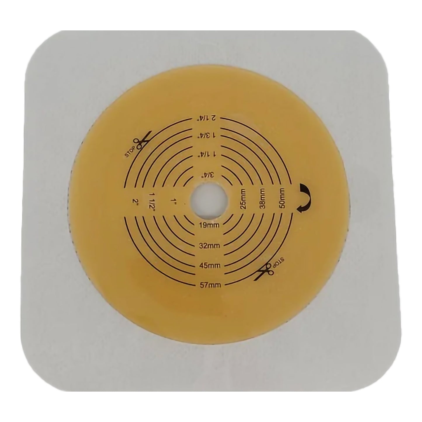 Safe N Simple Ostomy Barrier Trim to Fit, Standard Wear Adhesive Tape Collar 70 mm Flange Up to 2-1/4 Inch Opening 5 X 5 Inch (1244000_BX)