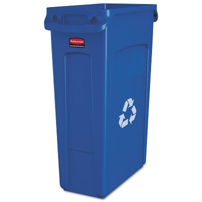 Rubbermaid Slim Jim Recycling Containers, 23 gal, Plastic, Blue (640-FG354007BLUE)