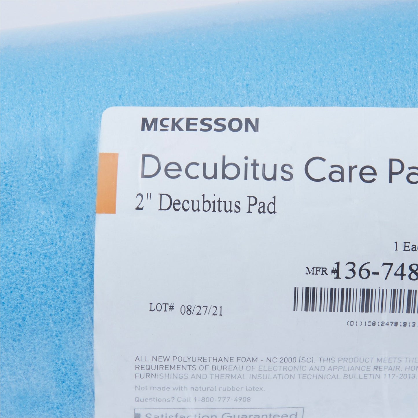 McKesson Mattress Overlay Convoluted Foam 72 L X 33 W X 2 H Inch (929218_CS)