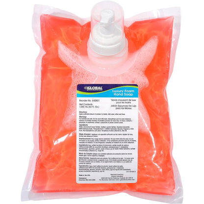 Global Industrial Luxury Foam Hand Soap 1200ml Refill - 6 Refills/Case (WB640801)