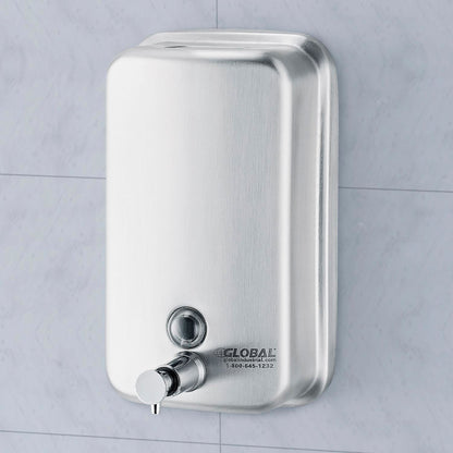 Global Industrial Stainless Steel Vertical Liquid Soap Dispenser - 1000 ml (WB640905)