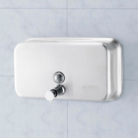 Global Industrial Stainless Steel Horizontal Liquid Soap Dispenser - 1000 ml (WB640906)
