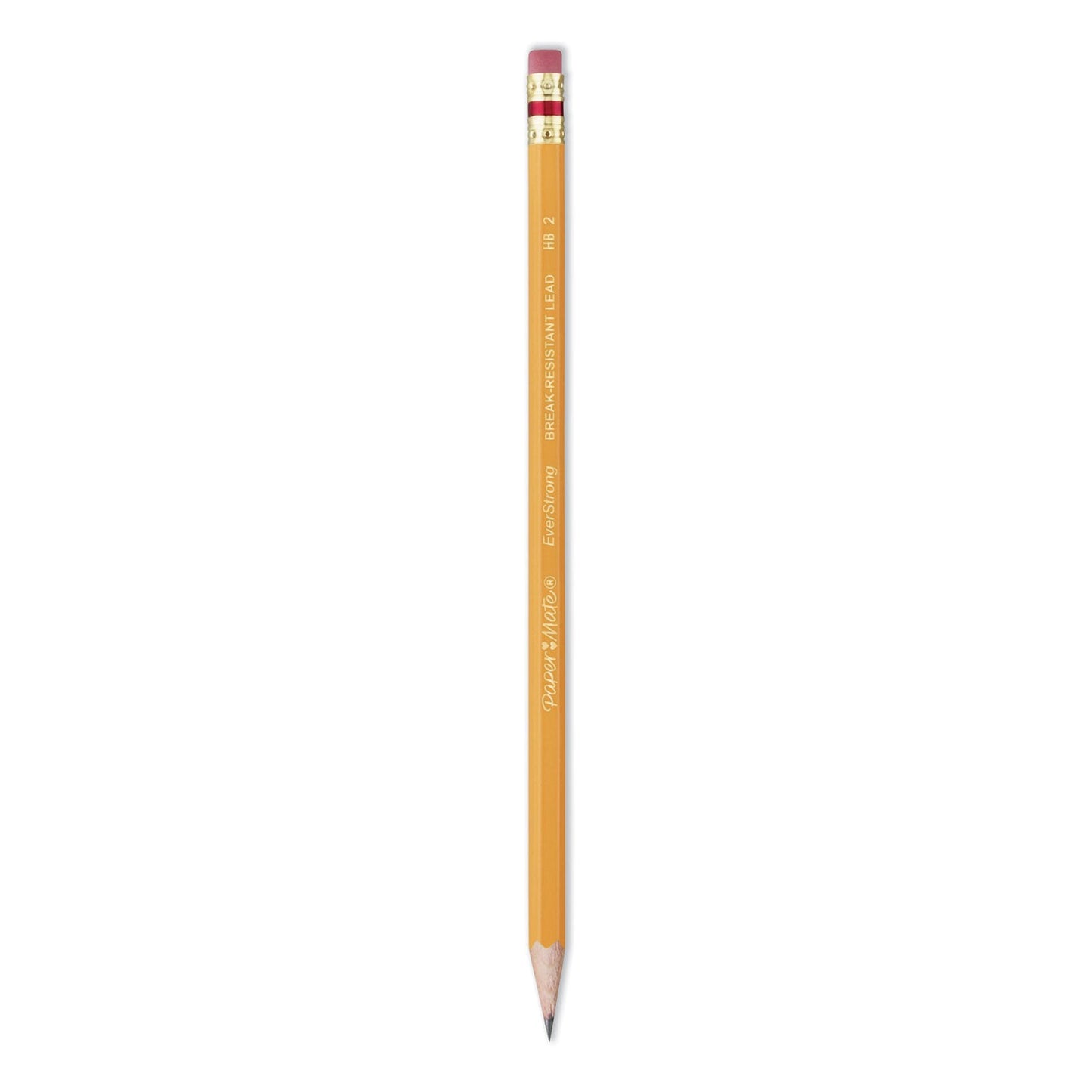 Paper Mate® EverStrong #2 Pencils, HB (#2), Black Lead, Gold Barrel, Dozen (PAP2065456)