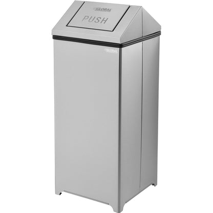 Global Industrial Stainless Steel Square Swing Top Trash Can, 24 Gallon (WB641268)