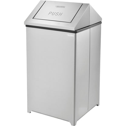 Global Industrial Stainless Steel Square Swing Top Trash Can, 40 Gallon (WB641269)