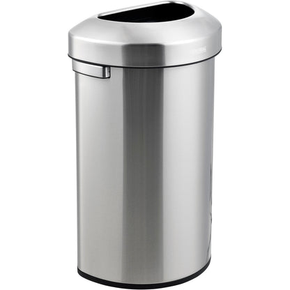 Global Industrial Stainless Steel Semi-Round Open Top Trash Can, 16 Gallon (WB641425SS)