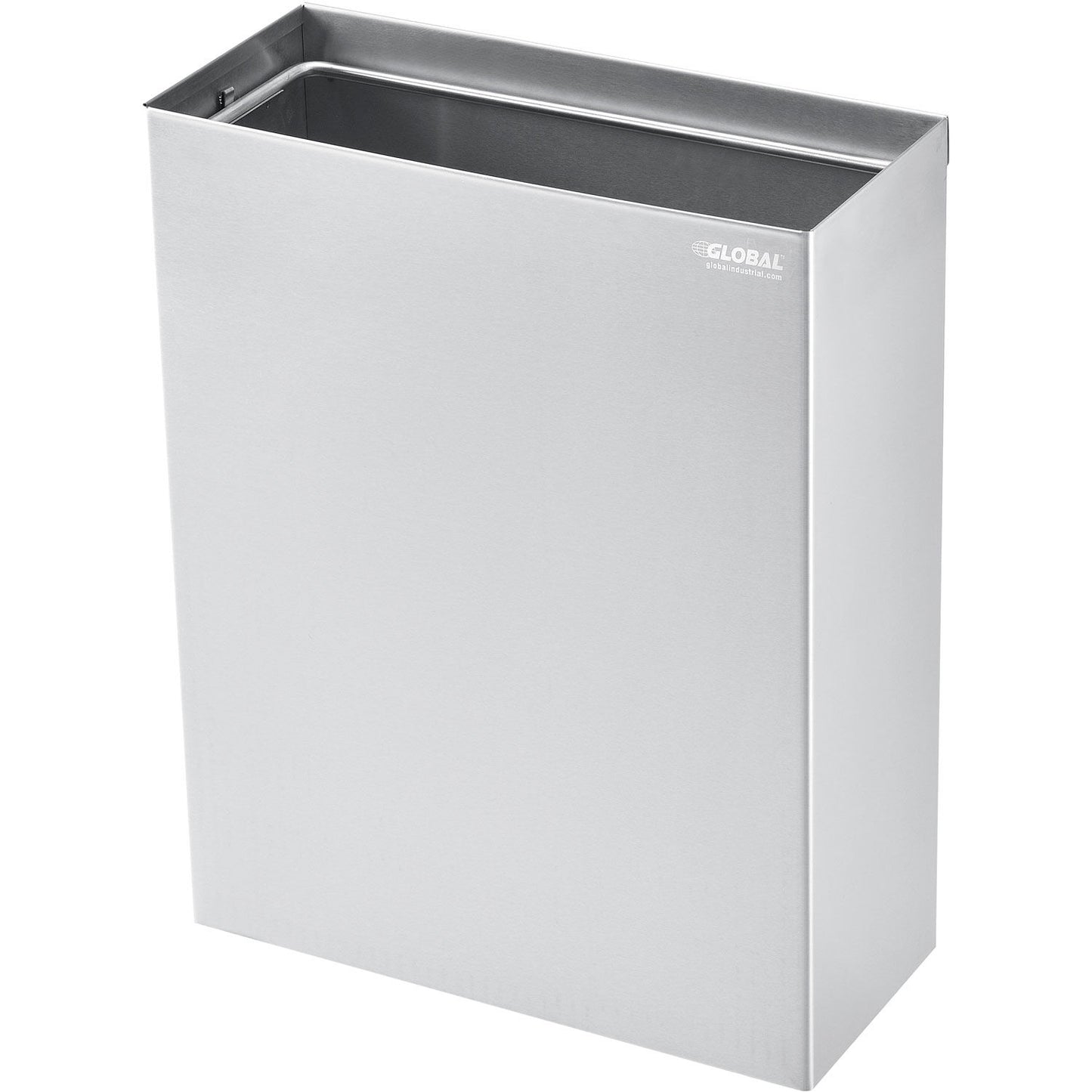 Global Industrial Stainless Steel Wall Mount Trash Can, 6-2/5 Gallon (WB641437SS)