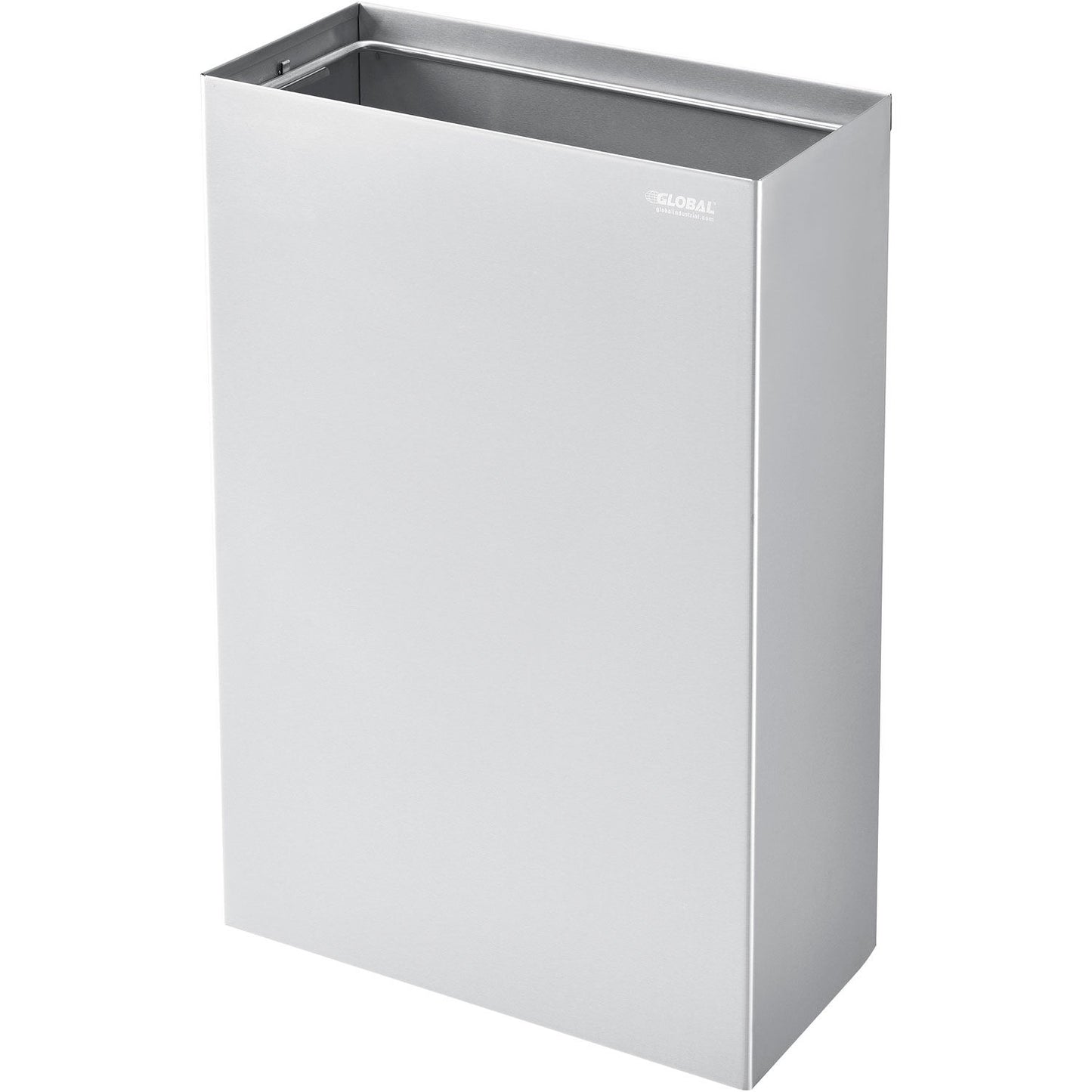 Global Industrial Stainless Steel Wall Mount Trash Can, 11 Gallon (WB641438SS)