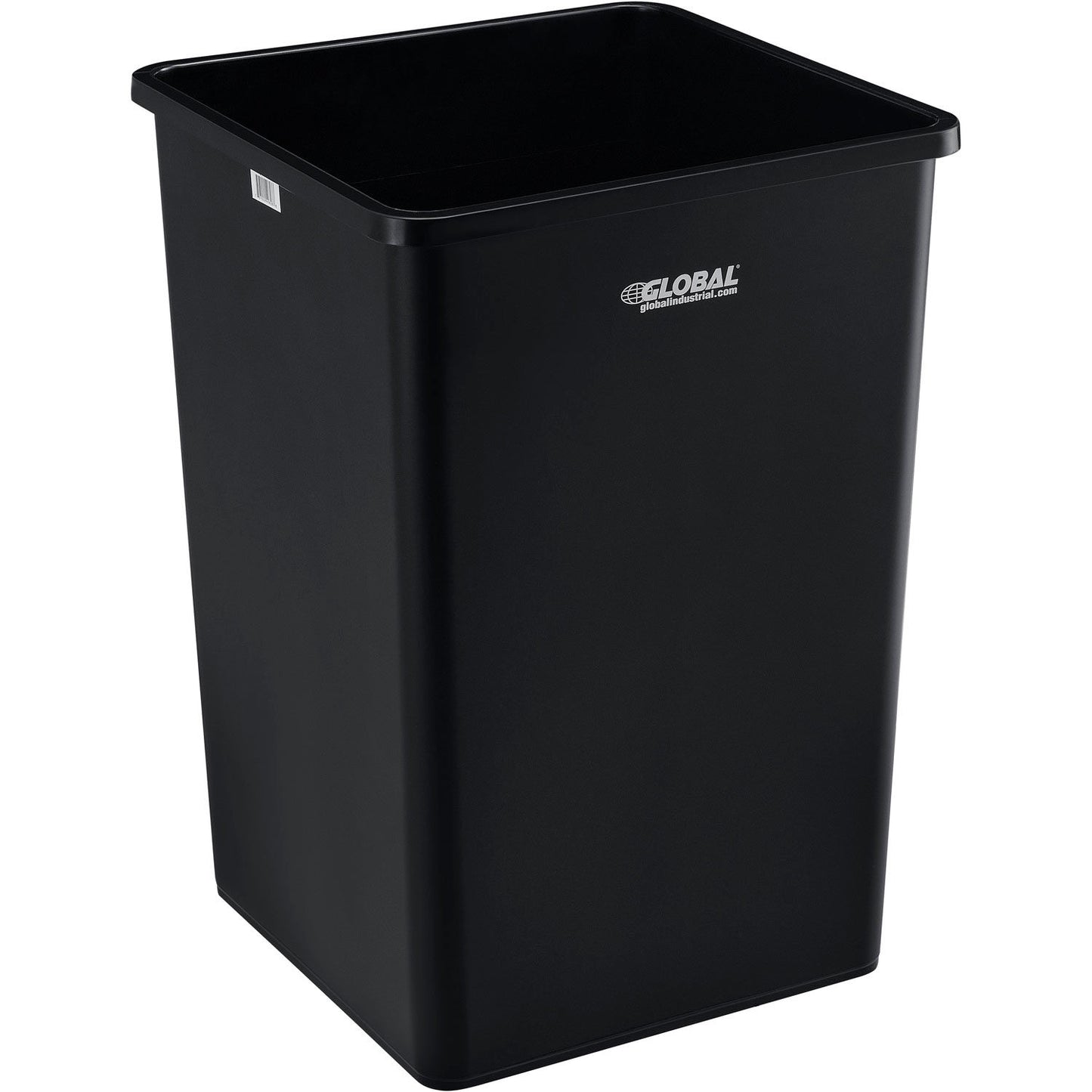 Global Industrial Square Plastic Trash Can, 35 Gallon, Black (WB641439BK)