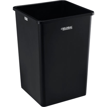 Global Industrial Square Plastic Trash Can, 35 Gallon, Black (WB641439BK)