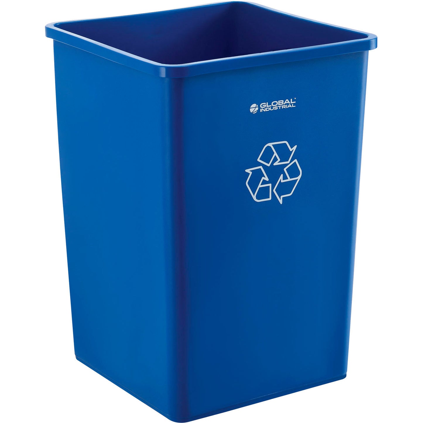 Global Industrial Square Recycling Trash Can, 35 Gallon, Blue (WB641439RBL)
