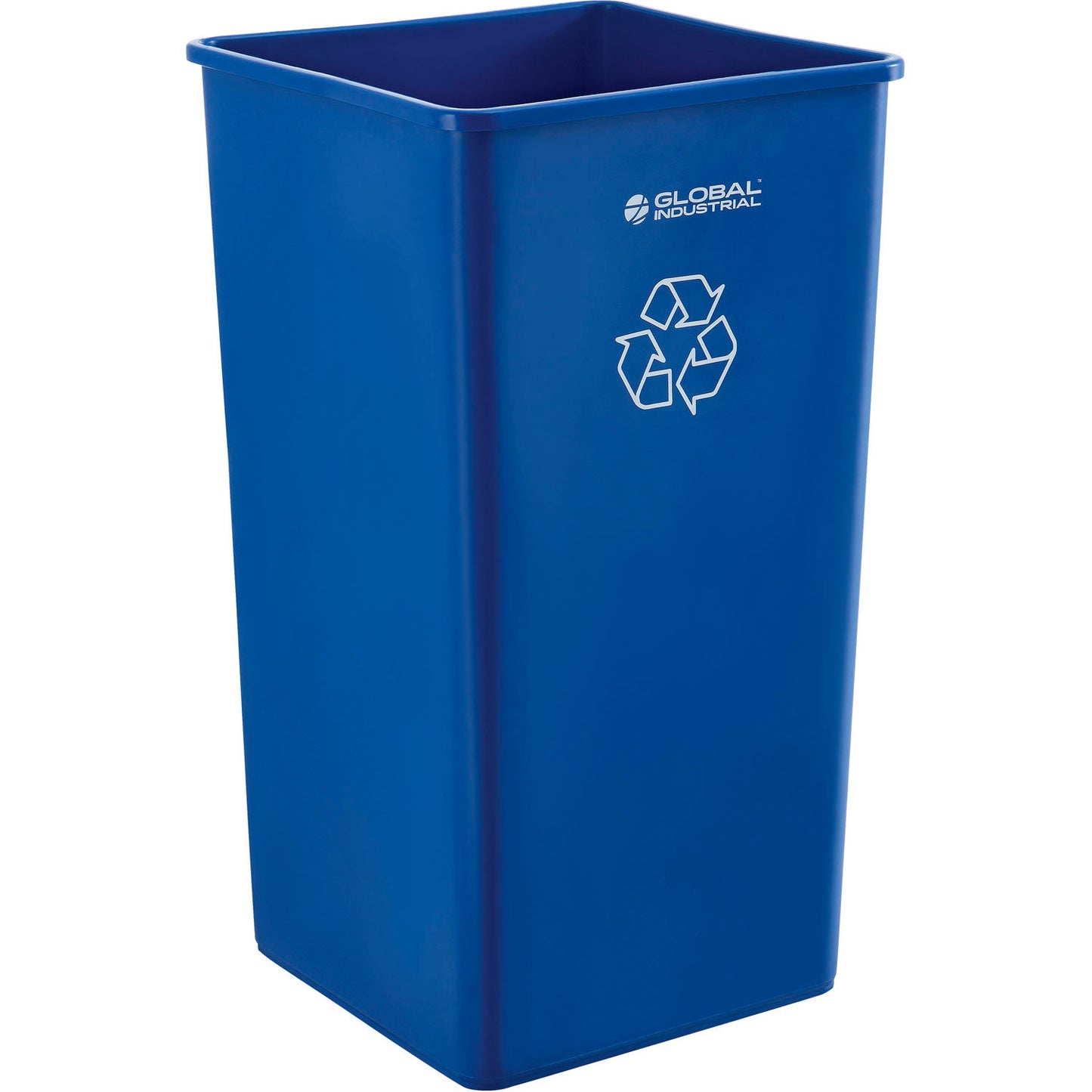 Global Industrial Square Recycling Trash Can, 55 Gallon, Blue (WB641440RBL)