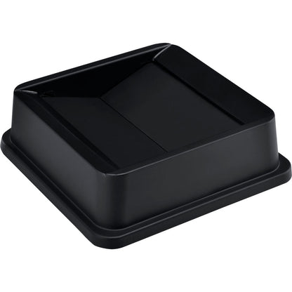 Global Industrial Square Plastic Trash Container Swing Lid - 35 & 55 Gallon Black (WB641441BK)