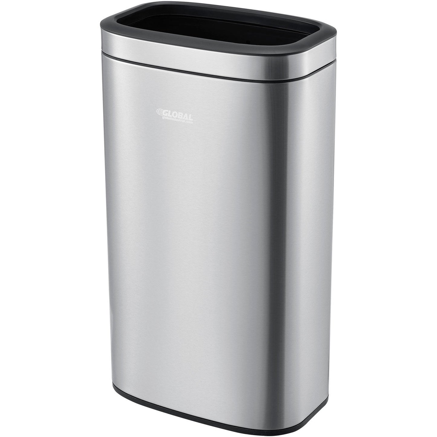 Global Industrial Stainless Steel Slim Open Top Trash Can, 8 Gallon (WB641442SS)