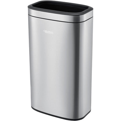 Global Industrial Stainless Steel Slim Open Top Trash Can, 8 Gallon (WB641442SS)