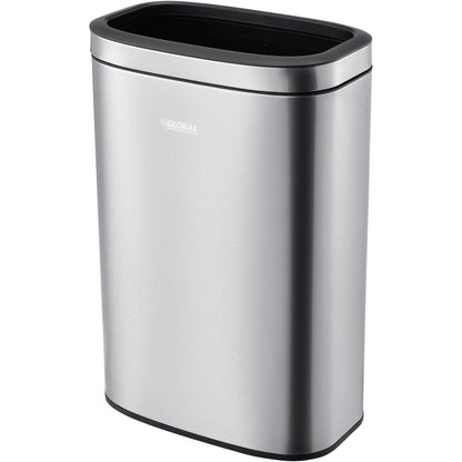 Global Industrial Stainless Steel Slim Open Top Trash Can, 12 Gallon (WB641443SS)