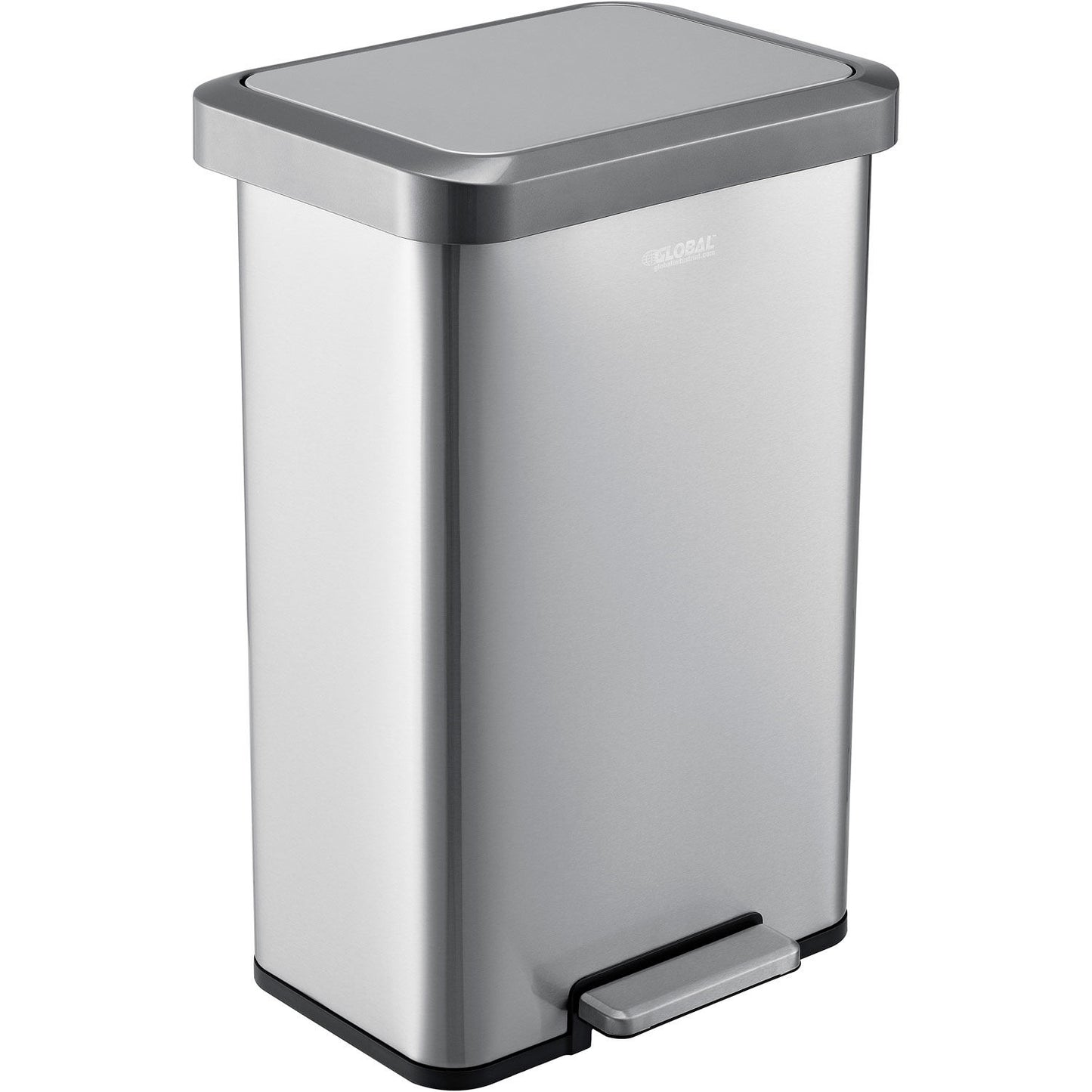 Global Industrial Stainless Steel Rectangular Step Trash Can - 12 Gallon (WB641446SS)