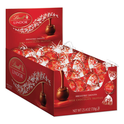 Lindt Lindor Milk Chocolate Truffles, 25.4 oz Box, 60/Box (LSPLAS3512)