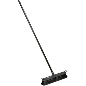 Global Industrial 18" Push Broom W/ Plastic Block & Steel Handle, Fine Sweep (WB641530)