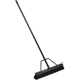 Global Industrial 24" Push Broom W/ Plastic Block & Steel Handle, Fine Sweep (WB641531)