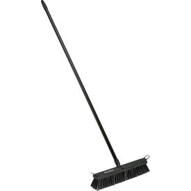 Global Industrial 18" Push Broom W/ Plastic Block & Steel Handle, Rough Sweep (WB641532)
