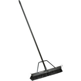 Global Industrial 24" Push Broom W/ Plastic Block & Steel Handle, Rough Sweep (WB641533)