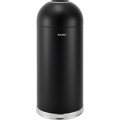 Global Industrial Steel Round Open Top Trash Can, 15 Gallon, Black (WB641596BK)