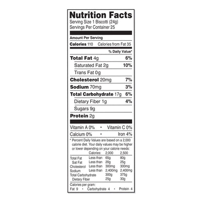 Nonni's® Biscotti, Dark Chocolate Almond, 0.85 oz Individually Wrapped, 25/Pack (NONNSD97651)