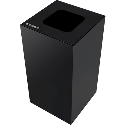 Global Industrial Square Recycling/Trash Can with Waste Lid, 32 Gallon, Black (WB641615WBK)