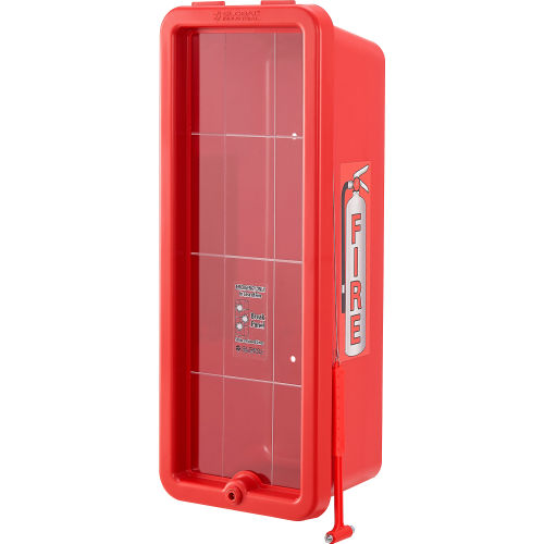 Global Industrial Plastic Fire Extinguisher Cabinet, Fits 10 lbs., Red (WB641649)