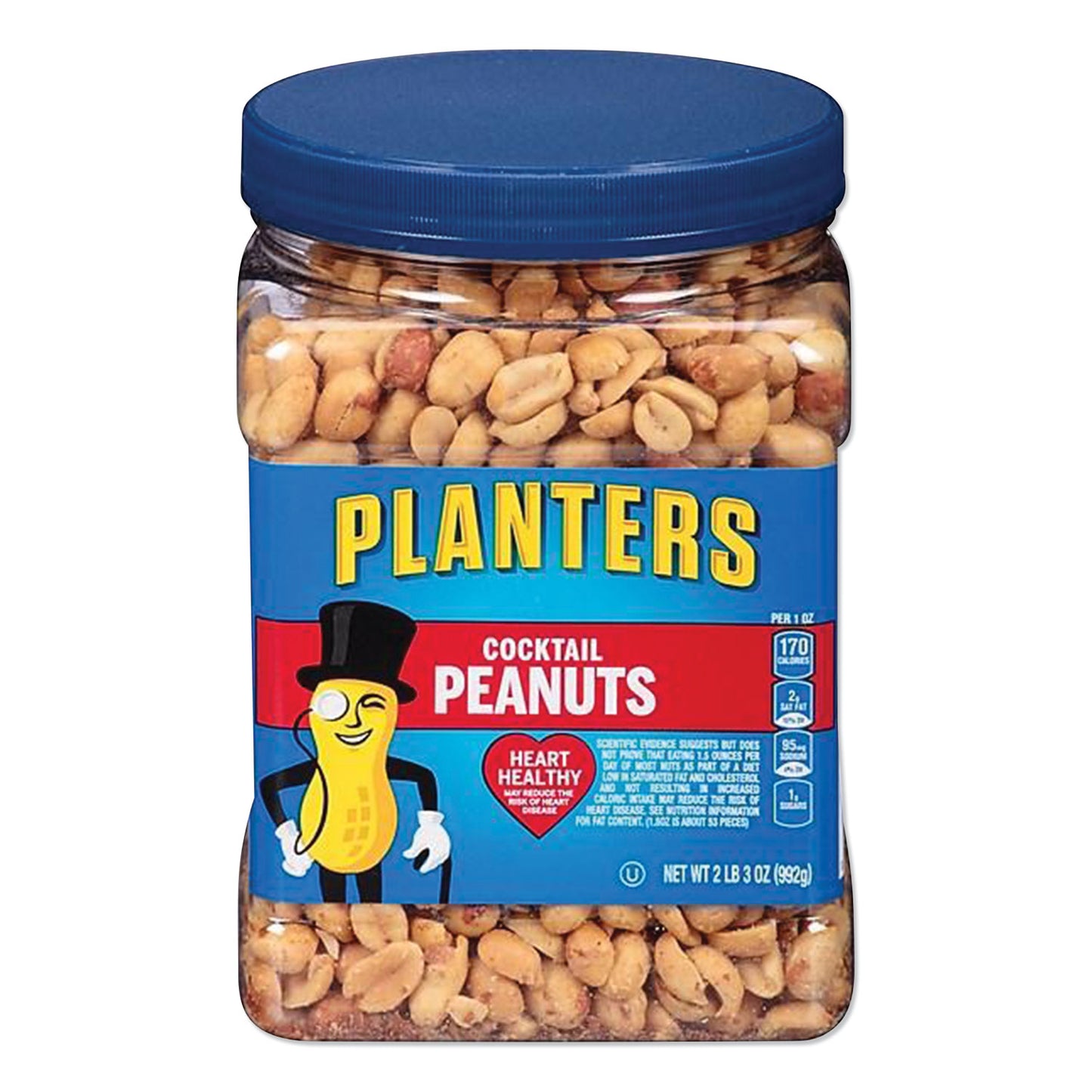 Planters® Cocktail Peanuts, Salted, 35 oz Canister (PTN07615)